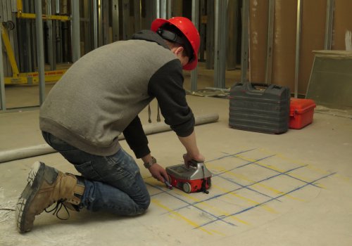 Concrete scanning before coredrilling and sawing